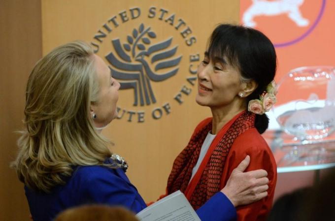 Aung San Suu Kyi in Washington DC, USA