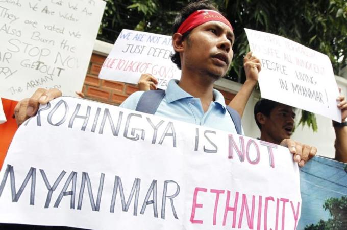 The Buddhist Rakhine consider Muslim Rohingya to be Bengalis and have directed most of the sectarian bloodshed at them, writes Francis Wade [EPA]