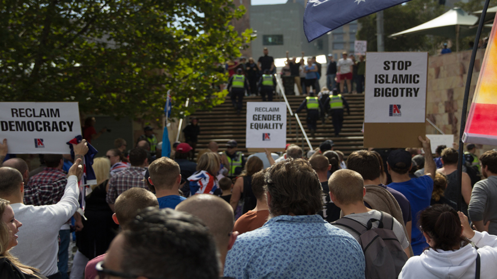 Rally participants justified their fears by explaining that they stood against extremism [Snehargho Ghosh/Al Jazeera] 