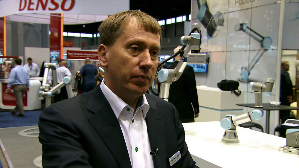 Enrico Krog Iverson is CEO of Danish company Universal Robots, which makes collaborative robots, sold at a price attractive to small and medium-sized companies [Al Jazeera]