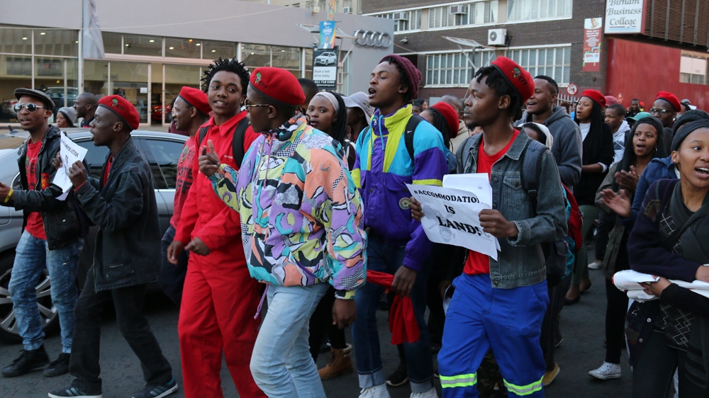 The students say the CEO SleepOut event makes a mockery of young black students facing homelessness [Caelainn Hogan/Al Jazeera]