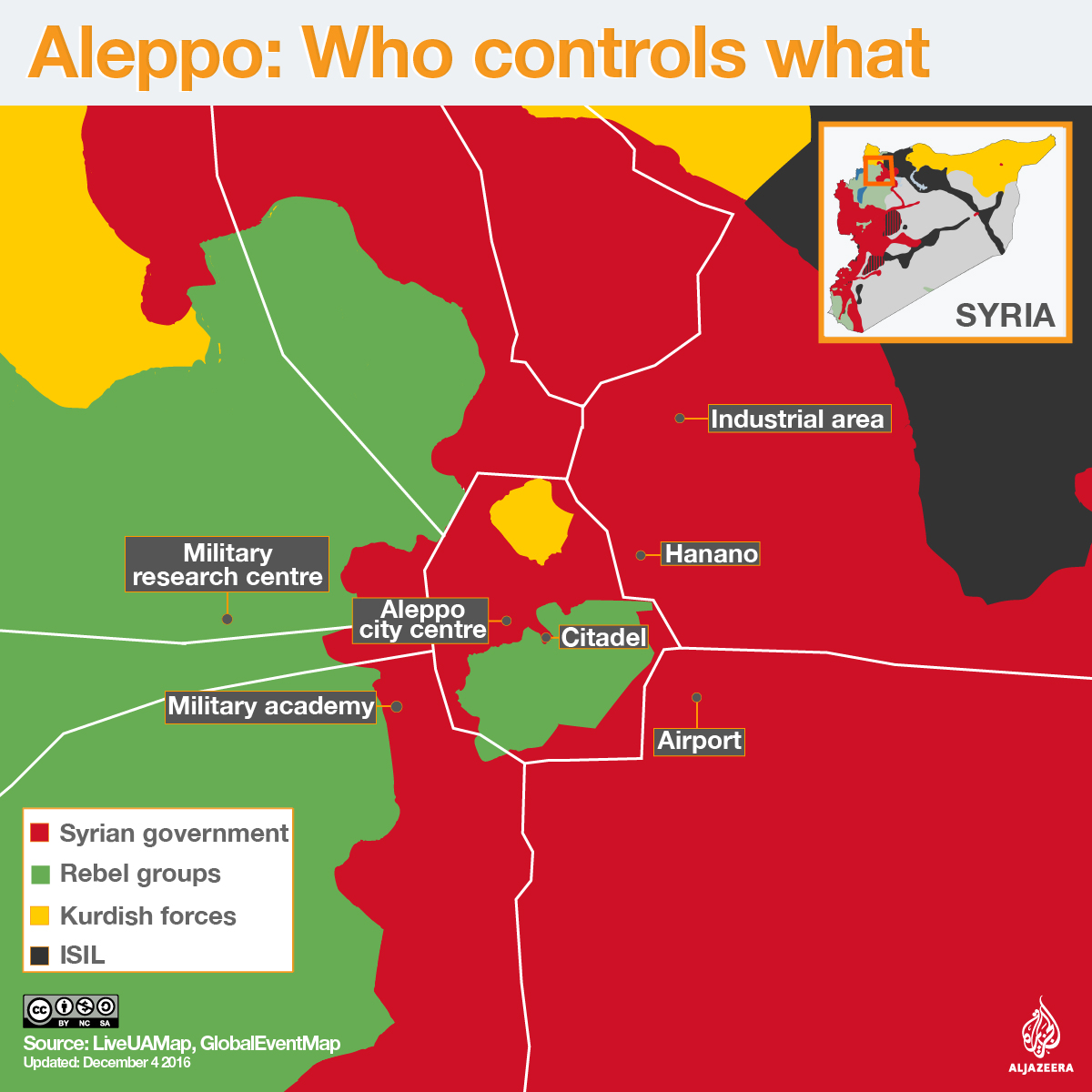 Aleppo December 4 who controls what [Daylife]