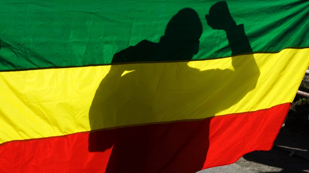 Ethiopia flag protest Reuters