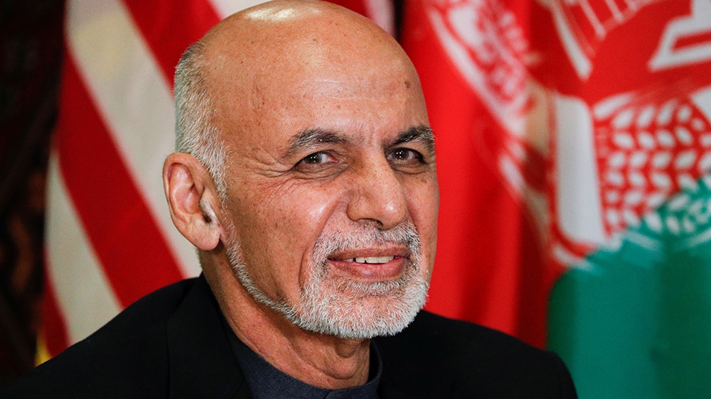 File : Afghanistan President Ashraf Ghani looks on during a bilateral meeting with U.S. President Donald Trump, during a surprise visit at Bagram Air Base in Afghanistan, November 28, 2019. REUTERS/To