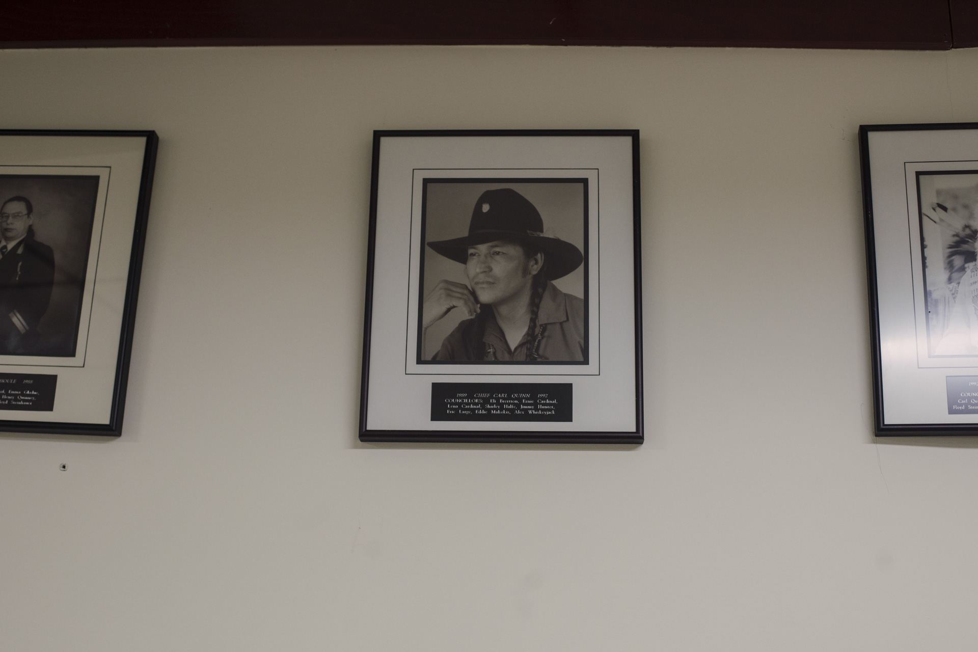 A photograph of Pamela’s father Carl Quinn when he was the chief of Saddle Lake