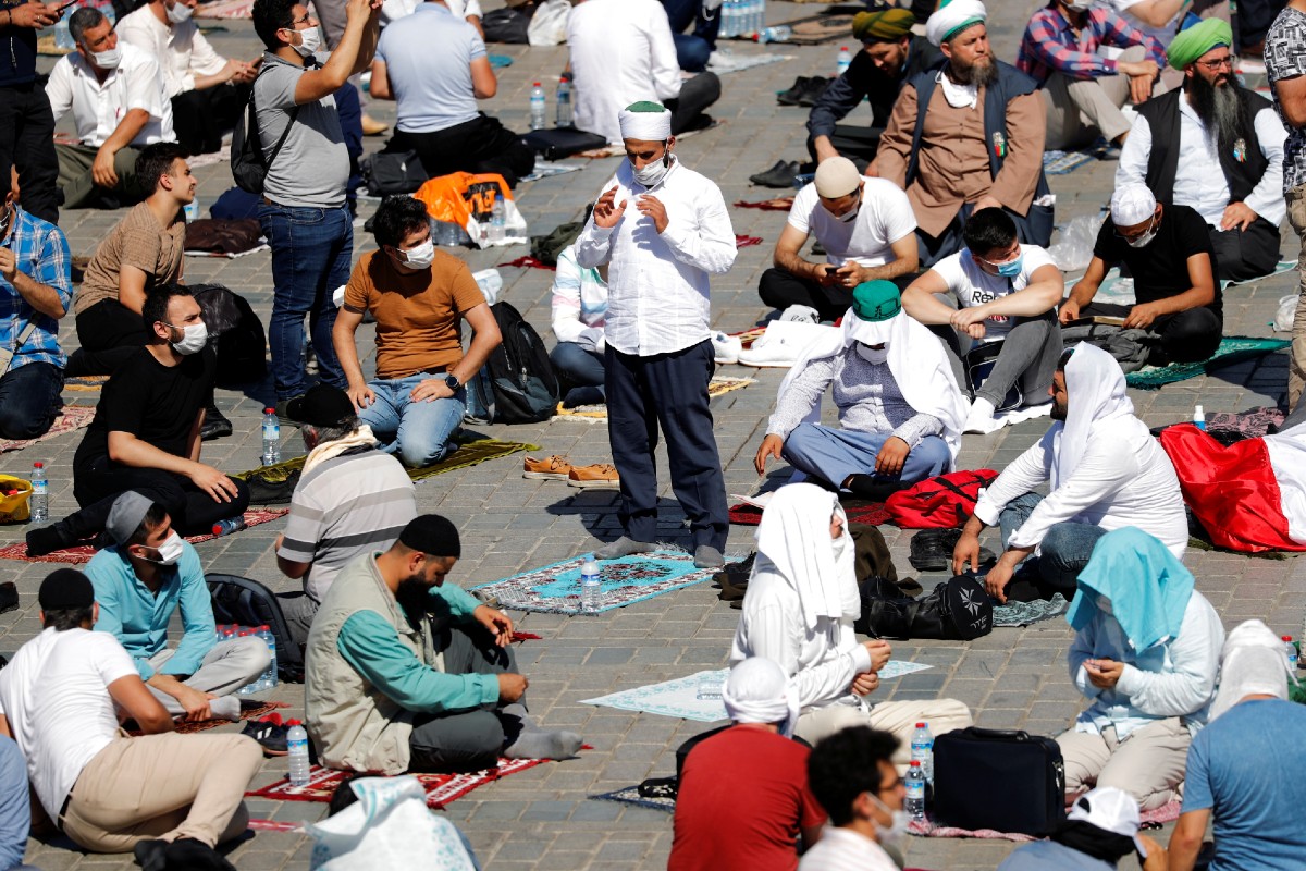Friday prayers at Hagia Sophia Grand Mosque for the first time in 86 years, in Istanbul