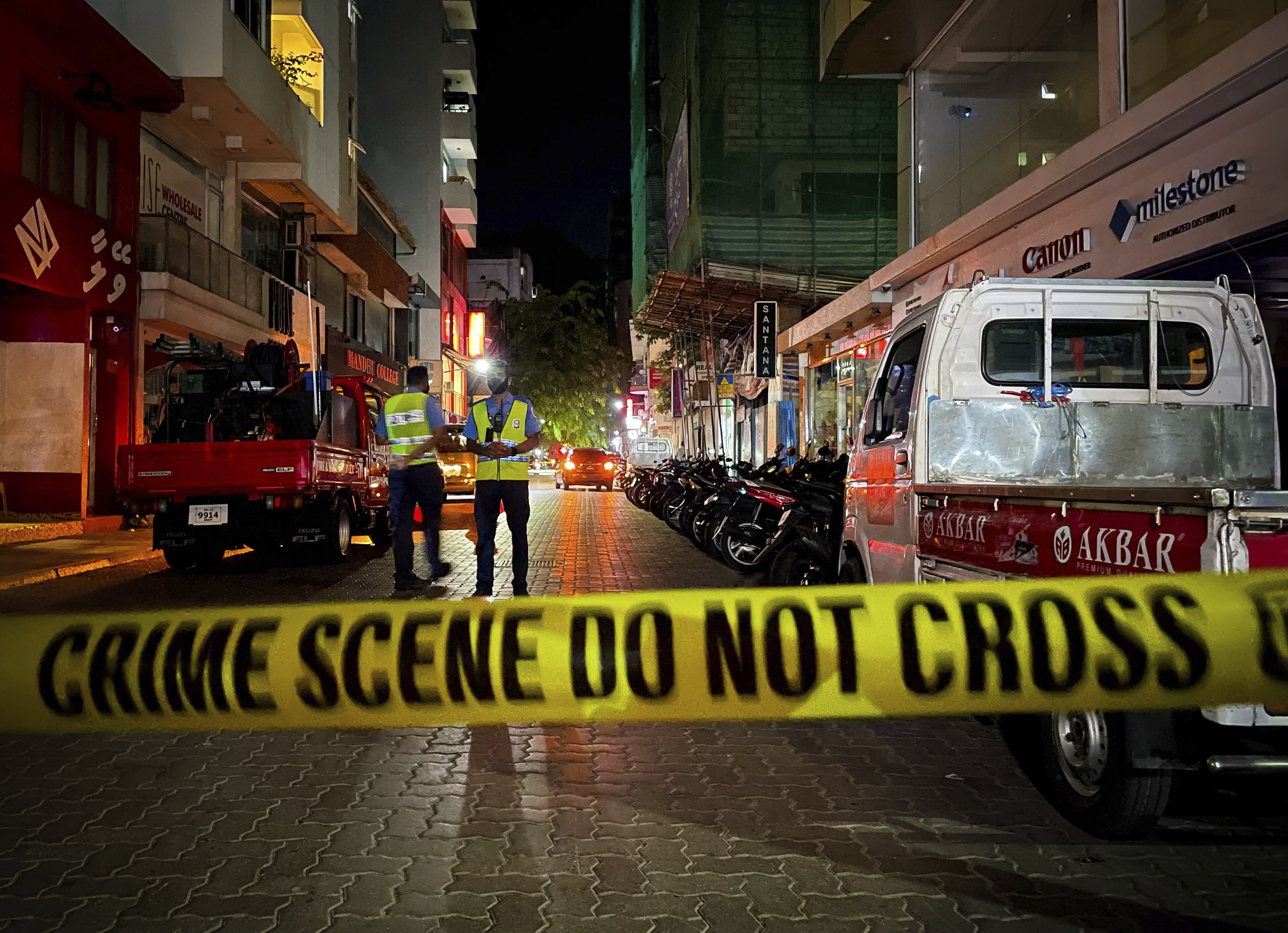 The explosion was heard across Male, residents said [Mohamed Sharuhaan/AP Photo]