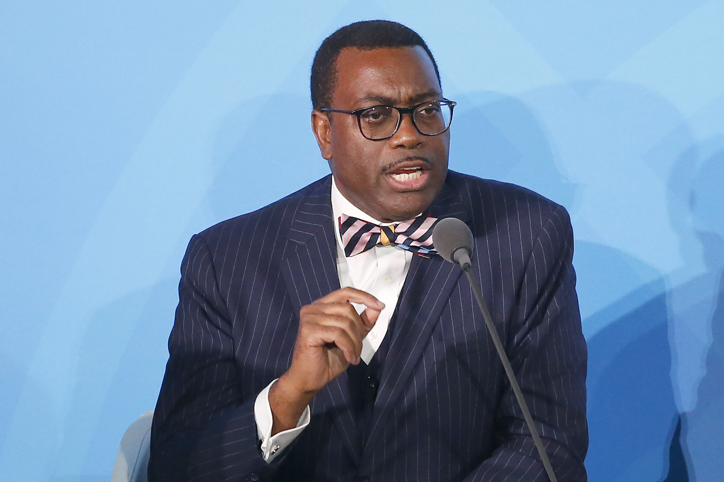 African Development Bank President Akinwumi Adesina speaking at the UN headquarters in September 2019