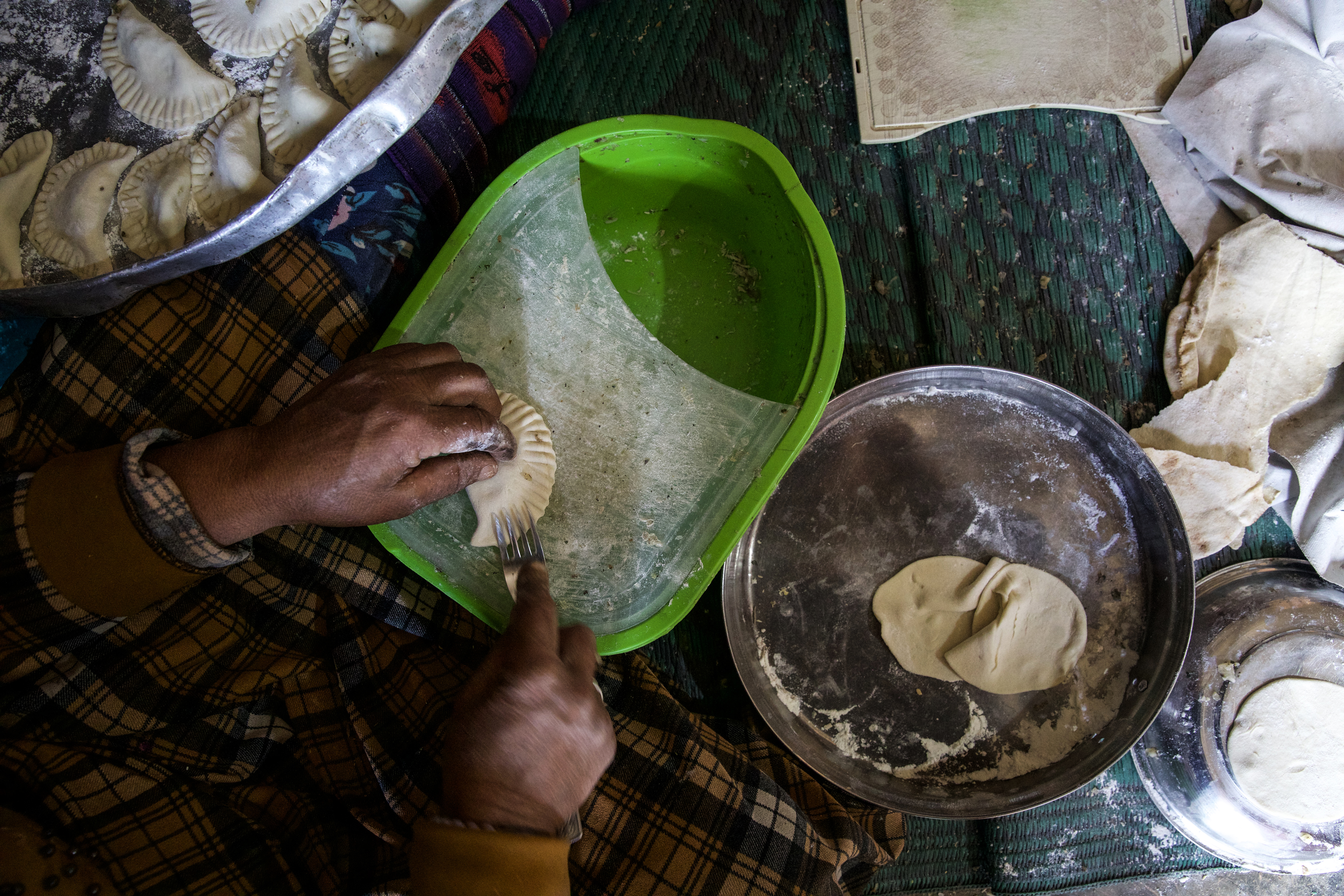 Fateem has no tables, counters, appliances or even a stove to cook on