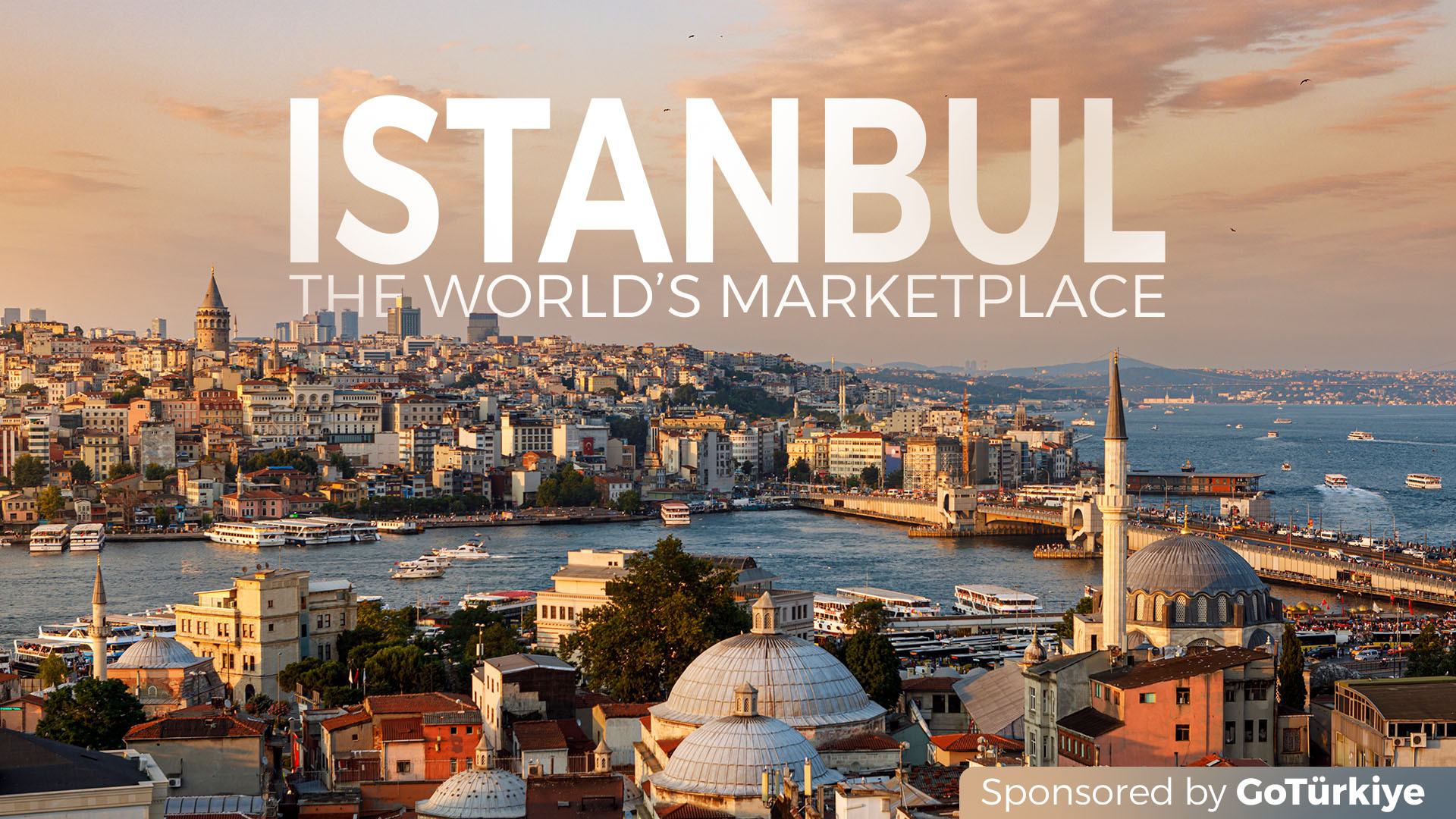 Skyline of Istanbul at sunset