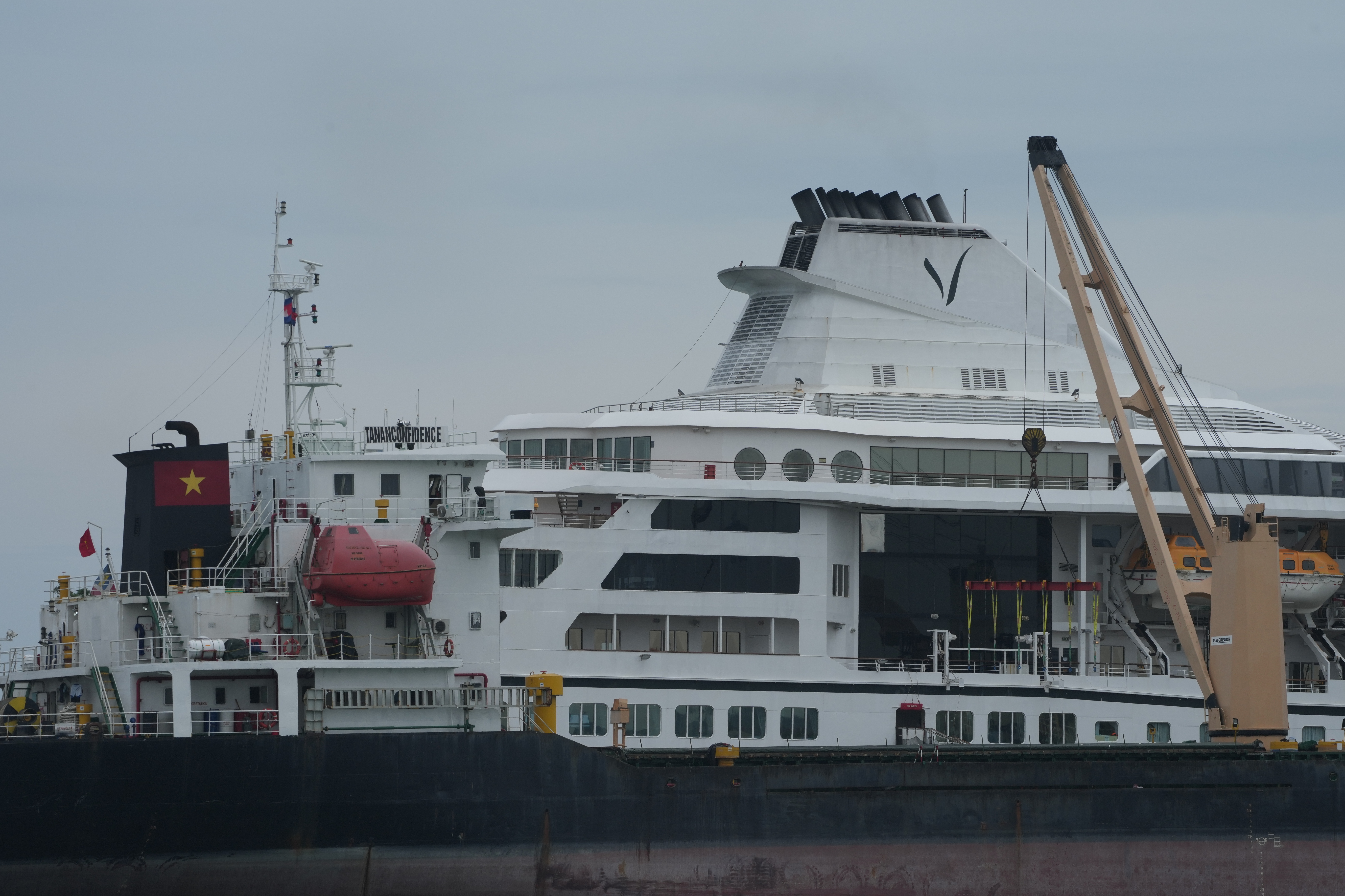 A U.S. cruise ship, the MV Odyssey, docks at the Sihanoukville Autonomous Port in Sihanoukville, Cambodia, Wednesday, Oct. 28, 2026. (AP Photo/Heng Sinith)