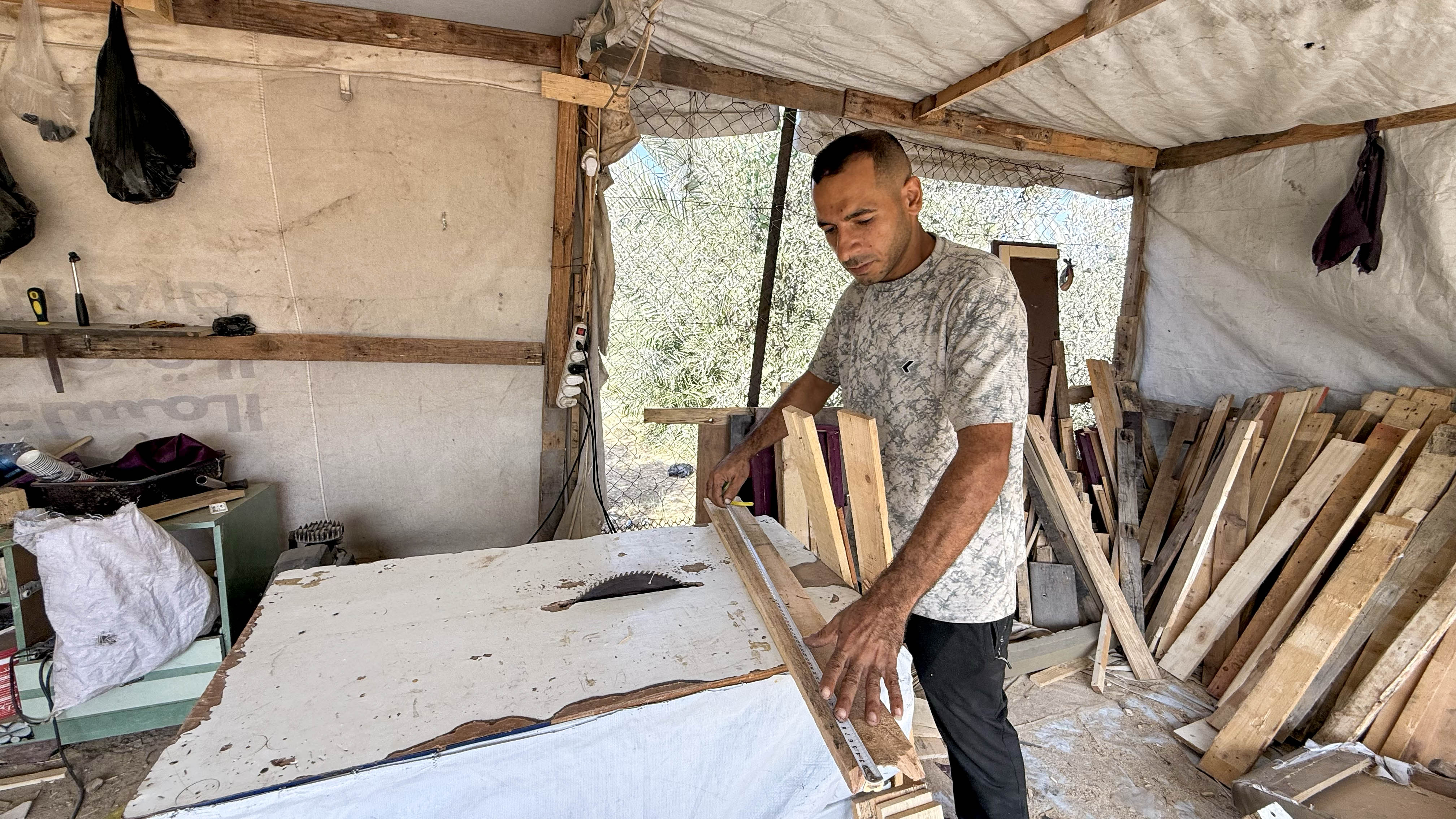 Mohammed Eliyan, displaced from Jabalia refugee camp in northern Gaza, hopes Israel’s election will bring change and relief to Palestinians