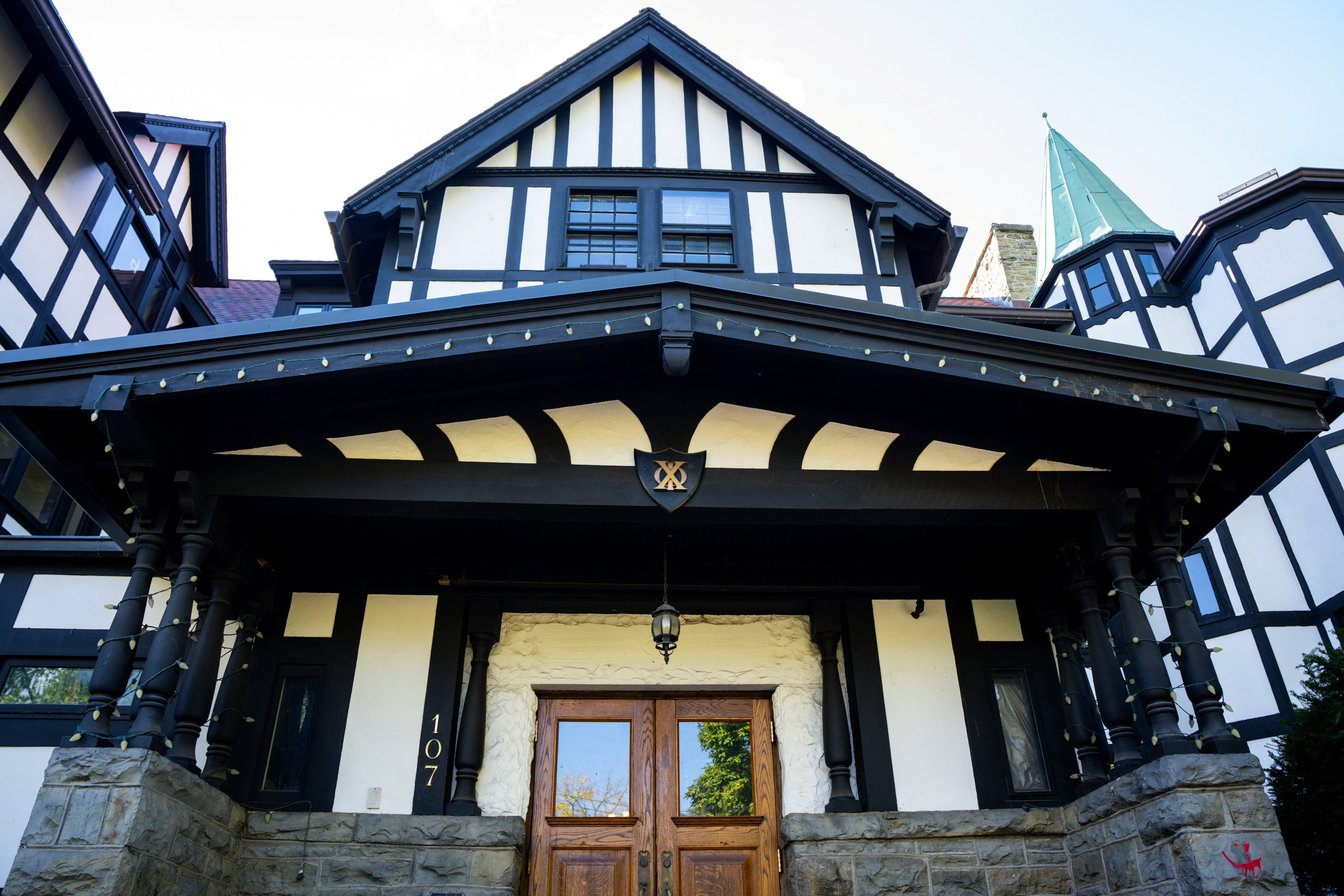 The closed chapter house of Cornell University’s Chi Phi fraternity, during an investigation into an alleged sexual assault case involving seven members of the fraternity, in Ithaca, New York, US, October 8, 2026. REUTERS/Angelina Katsanis